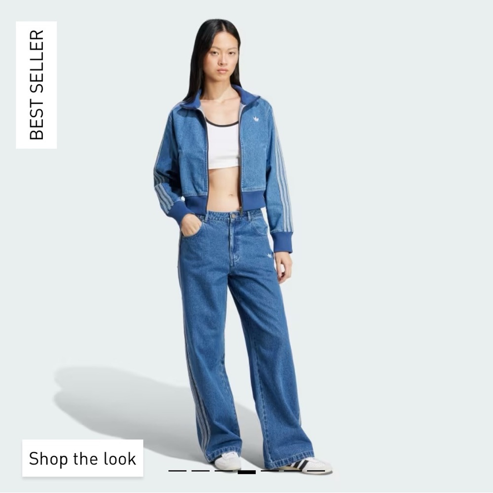 adidas Originals Blue Wide Leg Women's Denim Jeans